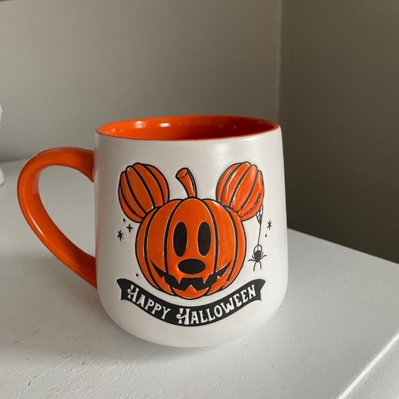 Disney Other - Disney Halloween Mickey Pumpkin Mug - Orange and White